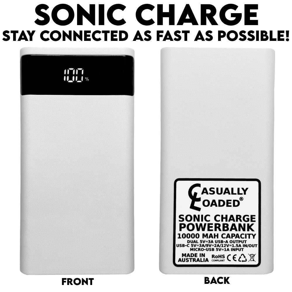 sonic charge fast portable powerbank usbc fast usb 10000mah portable charger made for travel smart display quick fast charge easy to use fast portable charger